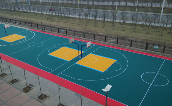 小學(xué)懸浮地板籃球場(chǎng)地圖片