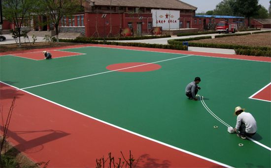 塑膠籃球場(chǎng)劃線高清圖片
